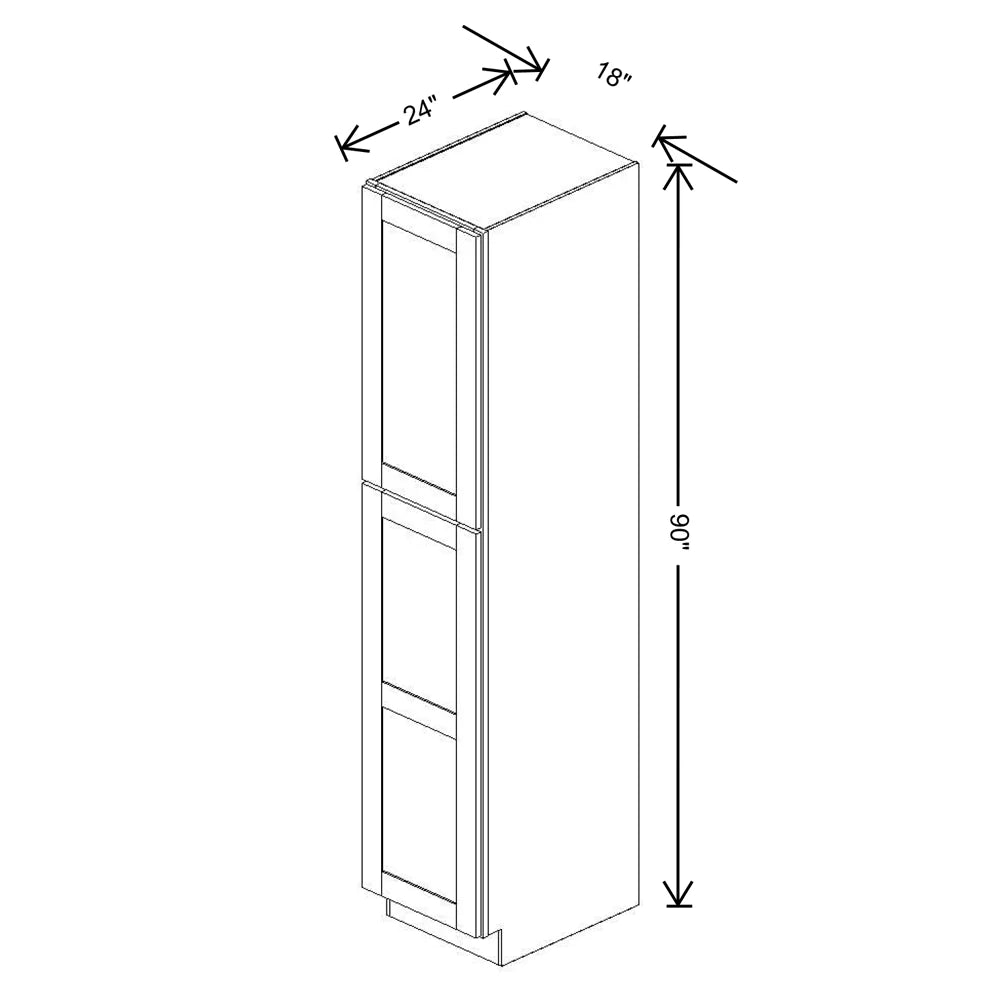 Fabuwood Allure Galaxy Nickel Tall Pantry 18"W x 90"H Shaker Cabinet